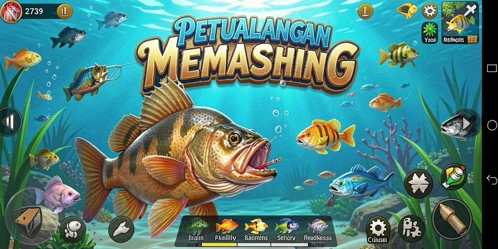 Screenshot utama 2739 menampilkan gameplay yang imersif saat memancing.