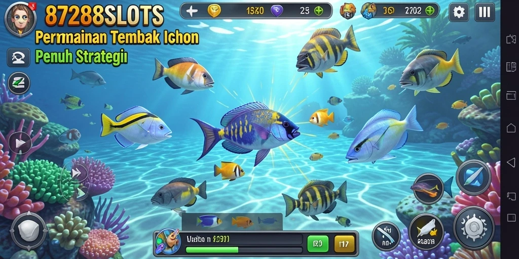 Tangkapan gambar gameplay seru di 8728SLOTS saat berburu ikan.