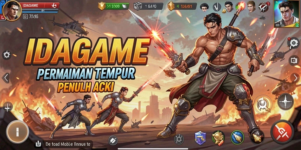 Screenshot gameplay menampilkan pertempuran intens di IDAGAME.
