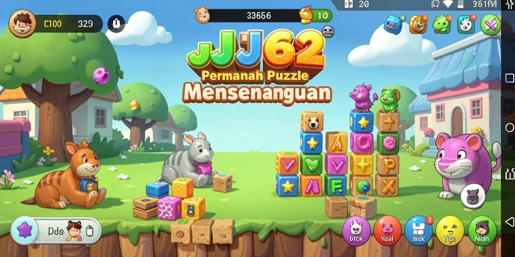 Tangkapan layar gameplay JJ62 yang menampilkan tantangan puzzle menarik.