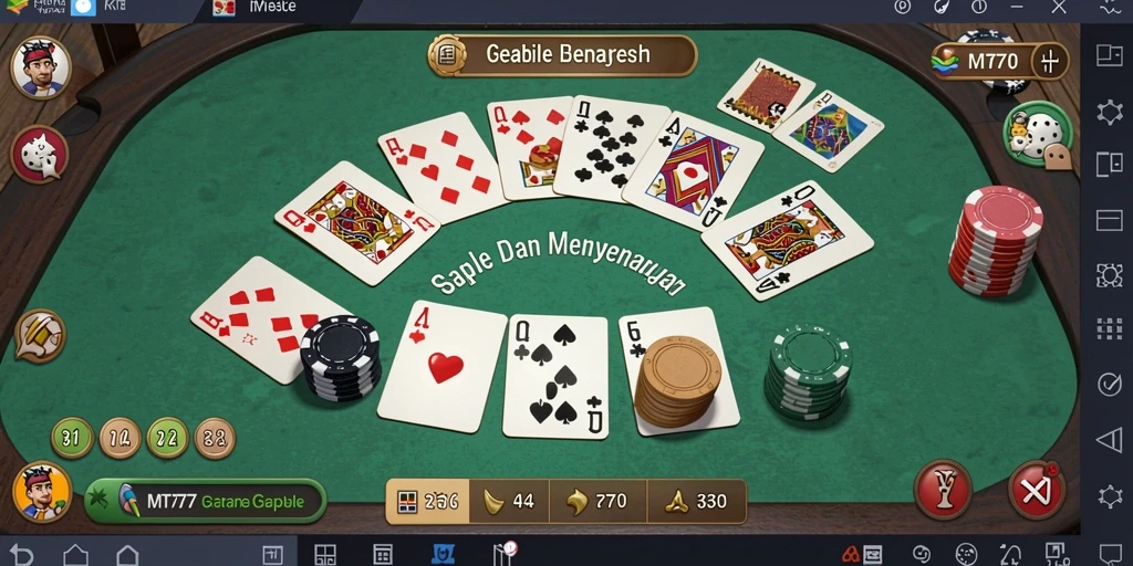 Tampilan gameplay MT777 yang menarik dalam permainan Gaple.