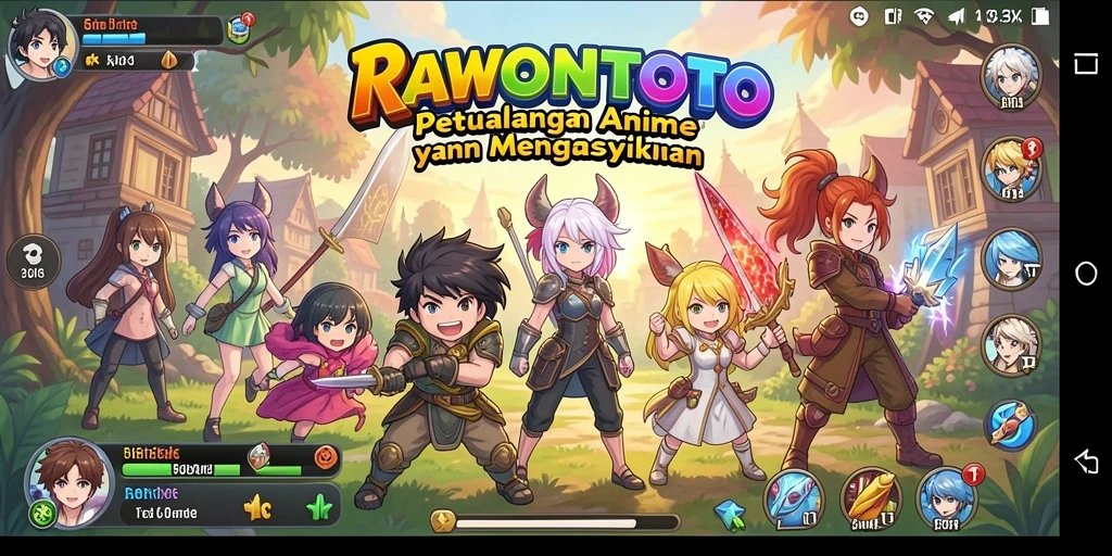 Screenshot gameplay menunjukkan pertarungan yang seru dalam dunia Anime.