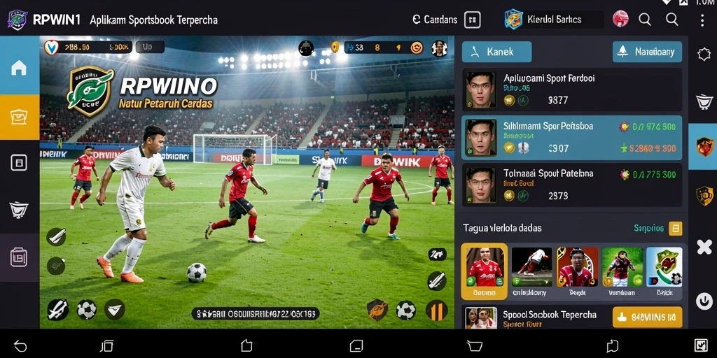Screenshot RPWIN1 menampilkan antarmuka taruhan olahraga yang menarik.