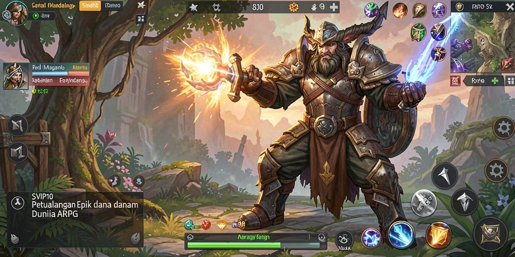Tampilan screenshot SVIP10 yang menampilkan pertempuran epik dalam dunia ARPG.