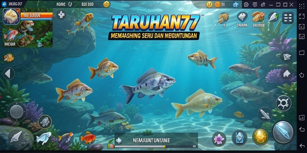 Screenshot utama TARUHAN77 menampilkan gameplay memancing yang mendebarkan.